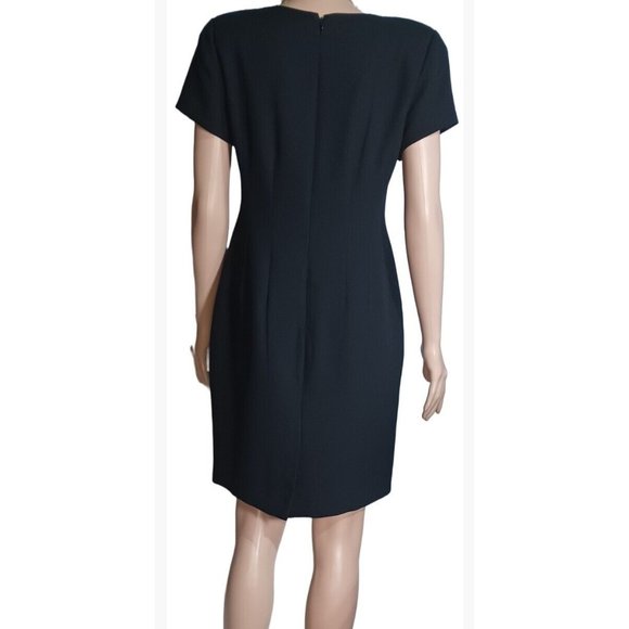LIZ CLAIBORNE NWT Women's Petite Size 6 Black Casual Square Neck Pencil Dress - Picture 3 of 6